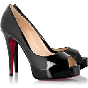Christian Louboutin Lady Black Patent Peep Toe